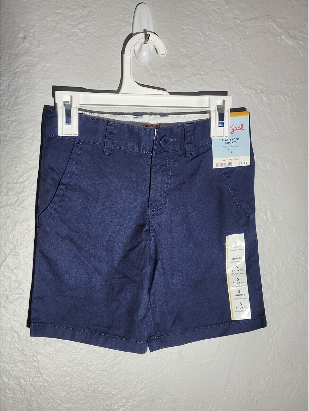 Cat & Jack Boy's Size 5 Flat Front Chino Shorts Geneva Blue